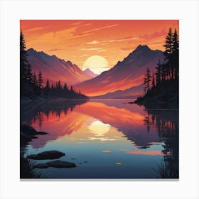 Sunset In The Mountains 4 Canvas Print