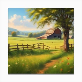 Farm In The Countryside 25 Canvas Print
