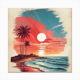 Sunset At The Beach Canvas Print