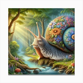 Snail In The Forest 1 Canvas Print