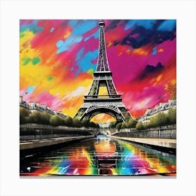 Rainbow Eiffel Tower Canvas Print
