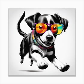 Dog With Sunglasses Canvas Print