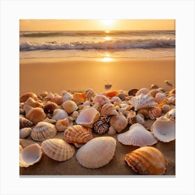 Seashells On The Beach 1 Canvas Print