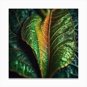 Close Up Of Green Leaves Canvas Print