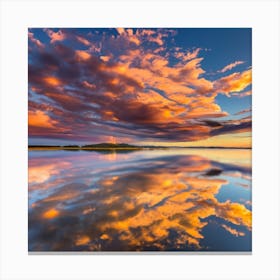 Sunset Reflected In Water 1 Canvas Print