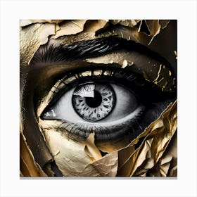 I Put An Eye On You Series Golden Eye Canvas Print