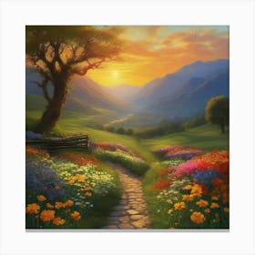 Path To the Sunset 3 Canvas Print