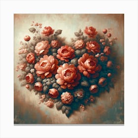 Heart Of Roses Art Print Canvas Print