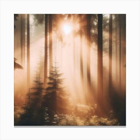 Sunrise In The Forest Canvas Print