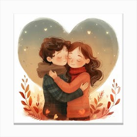 Couple Hugging 4 Canvas Print