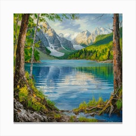 Lake In The Mountains 10 Canvas Print