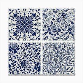 William Morris Blue And White Floral Canvas Print