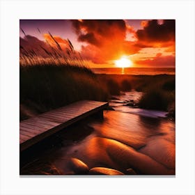 Sunset On The Beach 1054 Canvas Print