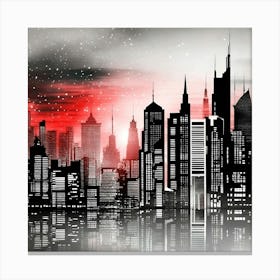 Cityscape At Night 2 Canvas Print