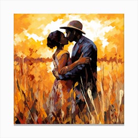 Kissing couple 1 Canvas Print