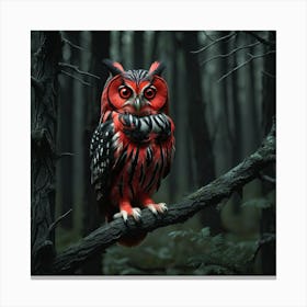 red and black Owl Canvas Print