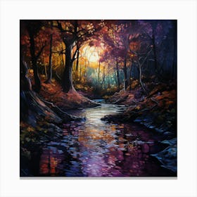 Sunset In The Woods Canvas Print