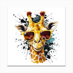 Watercolor Cute Giraffe Canvas Print