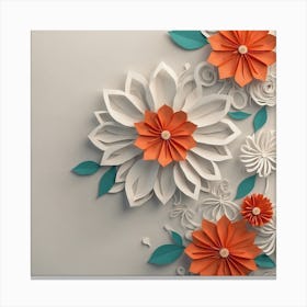 Colourful flower paper art 1 Canvas Print