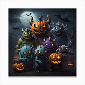 Halloween Monsters 3 Canvas Print