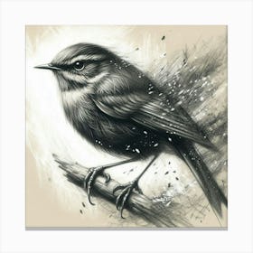 Bird charcoal drawing Canvas Print