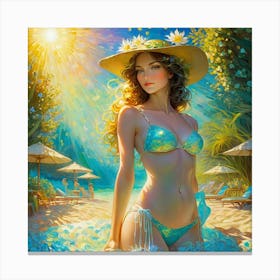 Girl In A Bikini jk Canvas Print