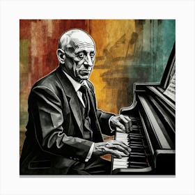 Default Classic Pianist Artwork Picasso Style Drawing 0 Canvas Print