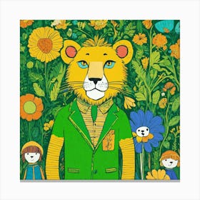 Lion In The Garden Canvas Print