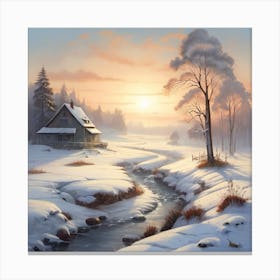 Winter Morning Forest Canvas Print