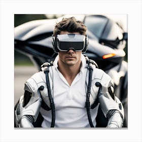 Futuristic Man Wearing Vr Glasses 2 Canvas Print