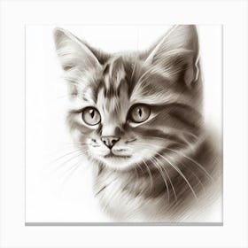 Cat Drawing Canvas Print