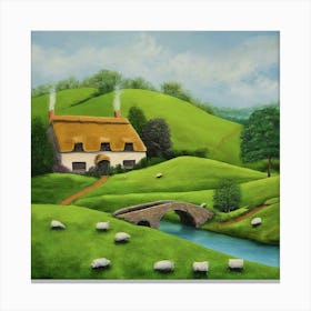 Cottage In The Countryside Canvas Print