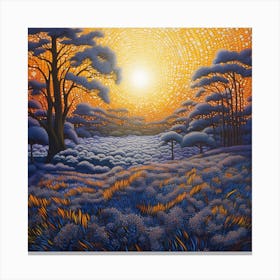 Sunset In The Forest 3 Canvas Print