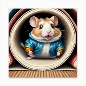 Hamster In A Tunnel 3 Canvas Print