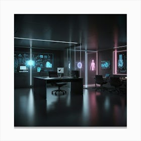 Futuristic Office Canvas Print