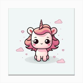 Cute Unicorn Kawaii Canvas Print