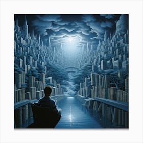 Dreamscape In Library Canvas Print