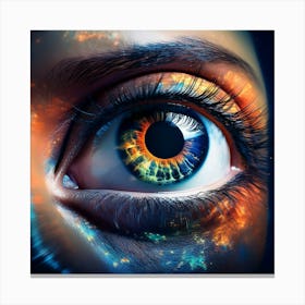 Firefly Eye, Pupil, Alien Head, Ufo, Staring, Surreal, Sci Fi, Extraterrestrial, Detailed, Imaginati (2) Canvas Print