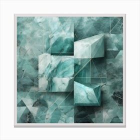 Geometry With Aquamarine Marble 1 Canvas Print