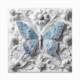 Marble Butterfly Panel IV Canvas Print