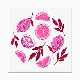 Lime Design Pink Canvas Print