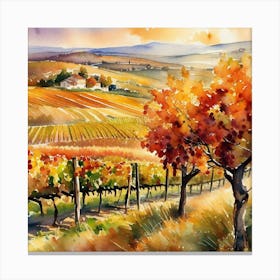 Vineyards In Tuscany 9 Canvas Print