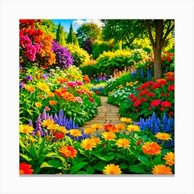 Colorful Flower Garden Canvas Print