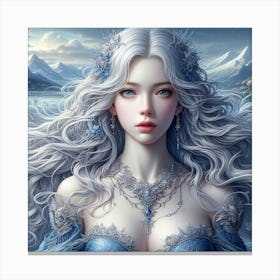 Beautiful Girl With Long Hair 1 Canvas Print