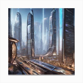 Futuristic Cityscape 110 Canvas Print