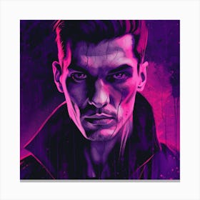 Man In Purple Paint Canvas Print