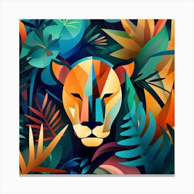 Abstract Lion In The Jungle 1 Canvas Print