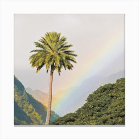 Palm Tree Rainbow Canvas Print