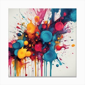 Colorful Paint Splashes 6 Canvas Print