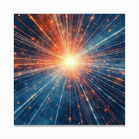 Futuristic Energy Grid, Watercolor Of Radiant And Dynamic Lines Canvas Print